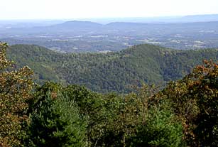 View from Blue Ridge Parkway Cahas Mountain Overlook.