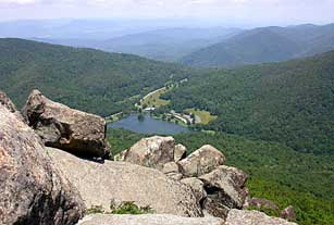 View of Blue Ridge Parkway from Sharp Top Mountain, Peaks of Otter.