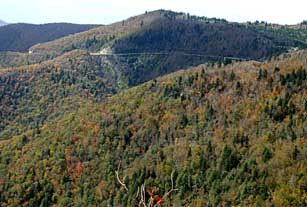 View of Blue Ridge Parkway from Devil's Courthouse.